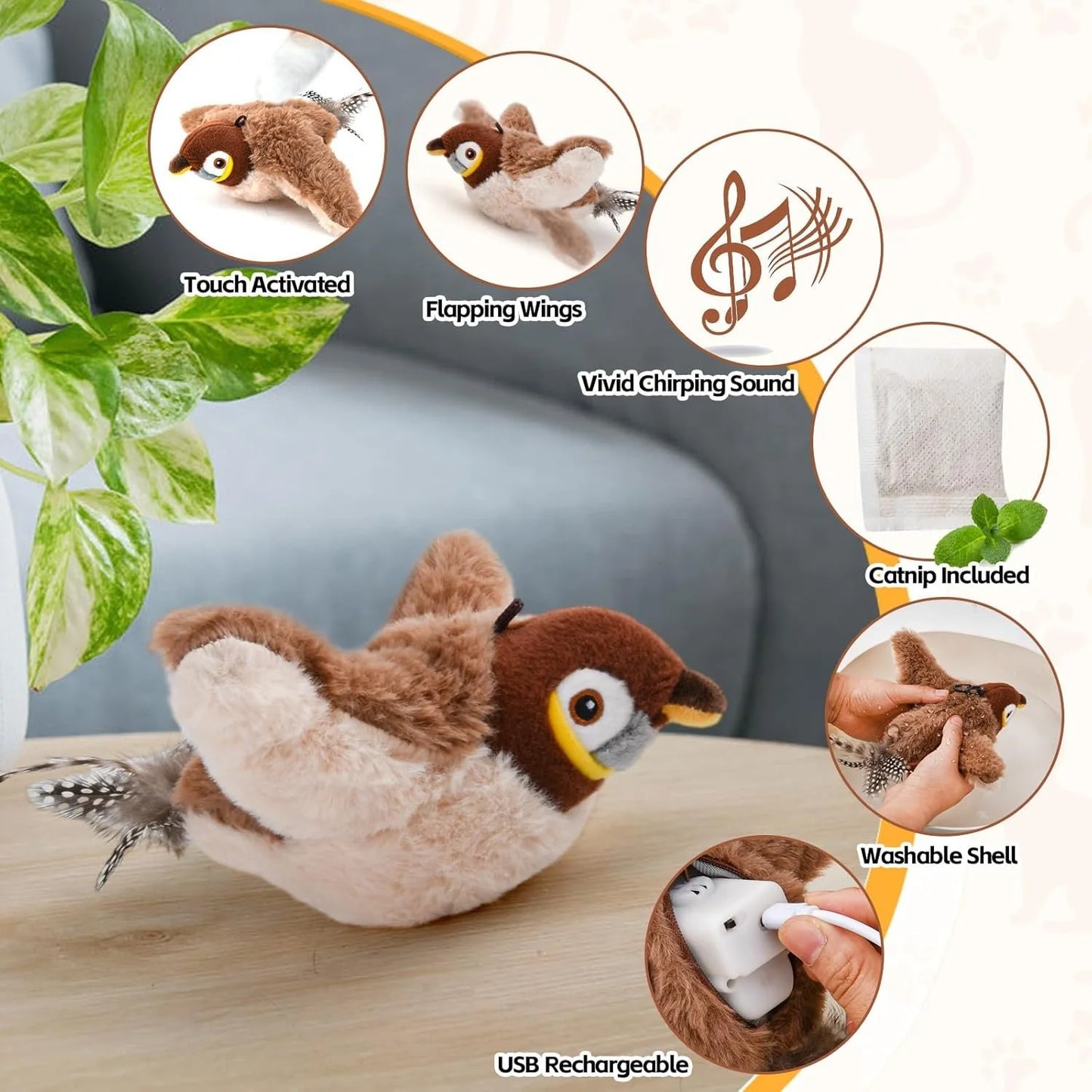 🐾Interactive Chirping Bird Cat Toy