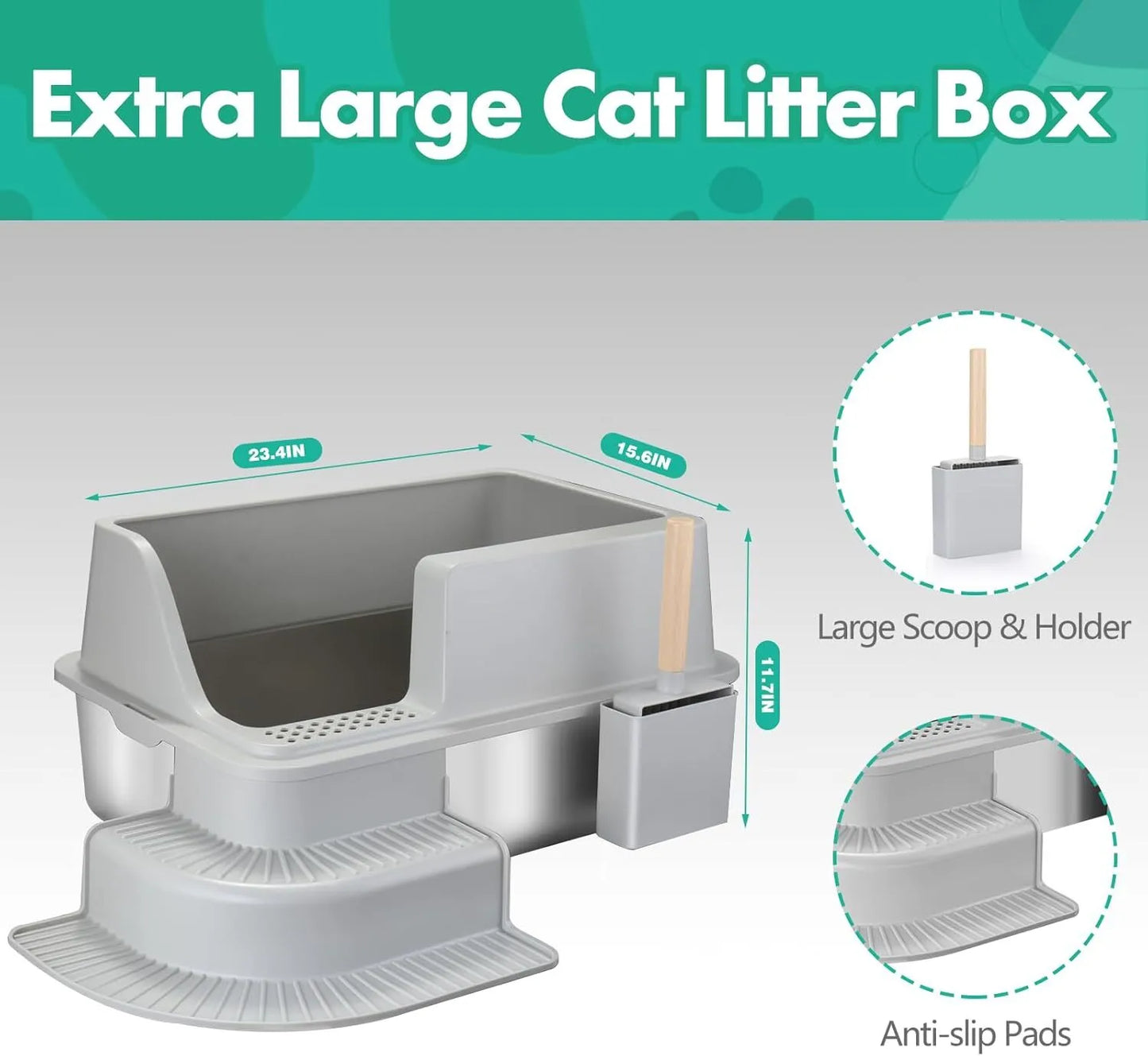 Stainless steel cat litter box