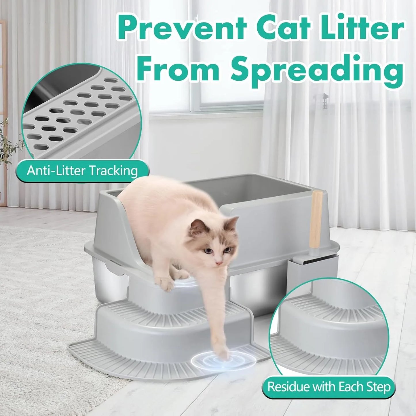 Stainless steel cat litter box