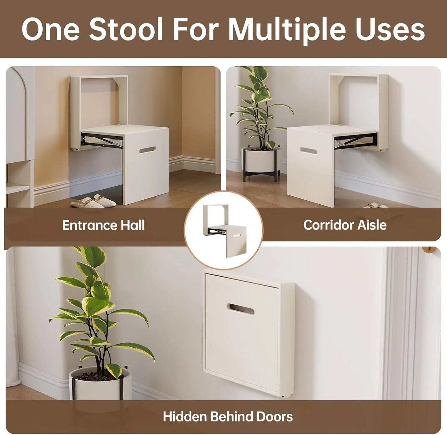 Wall Mounted Folding Entryway Stool