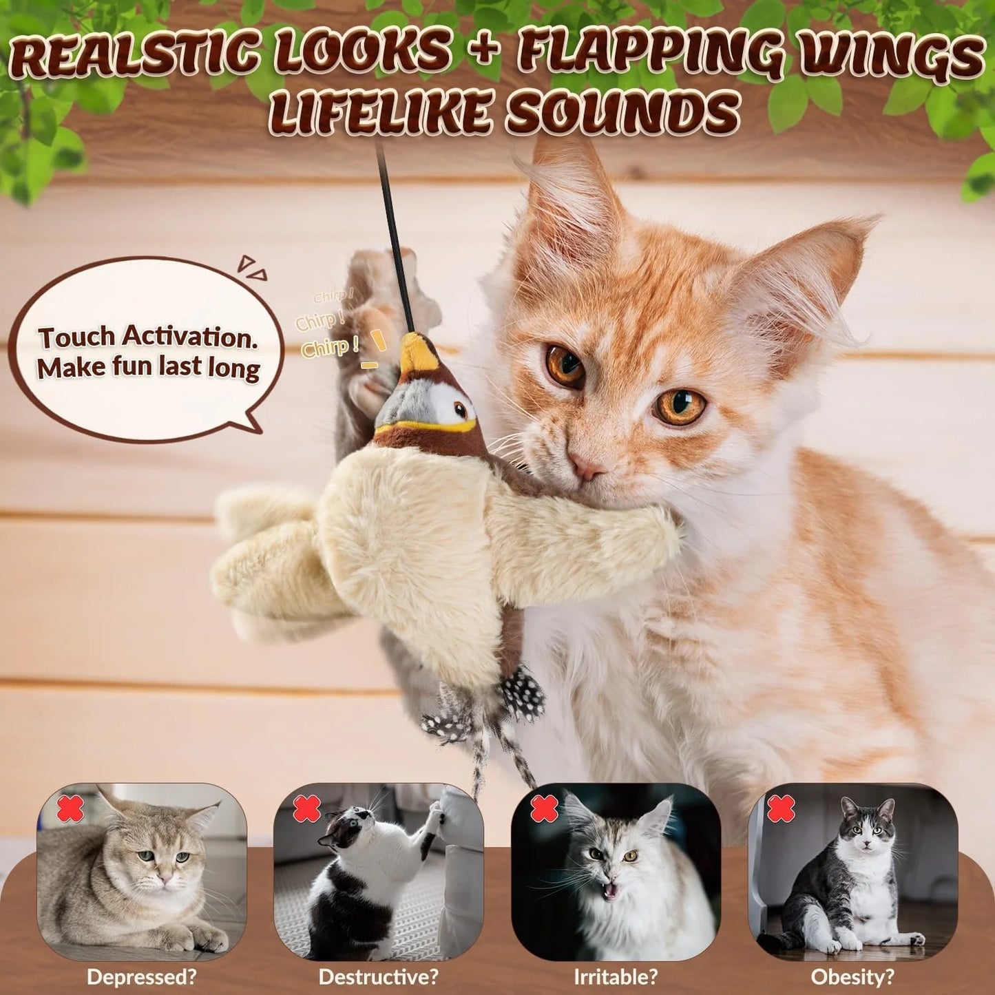 🐾Interactive Chirping Bird Cat Toy