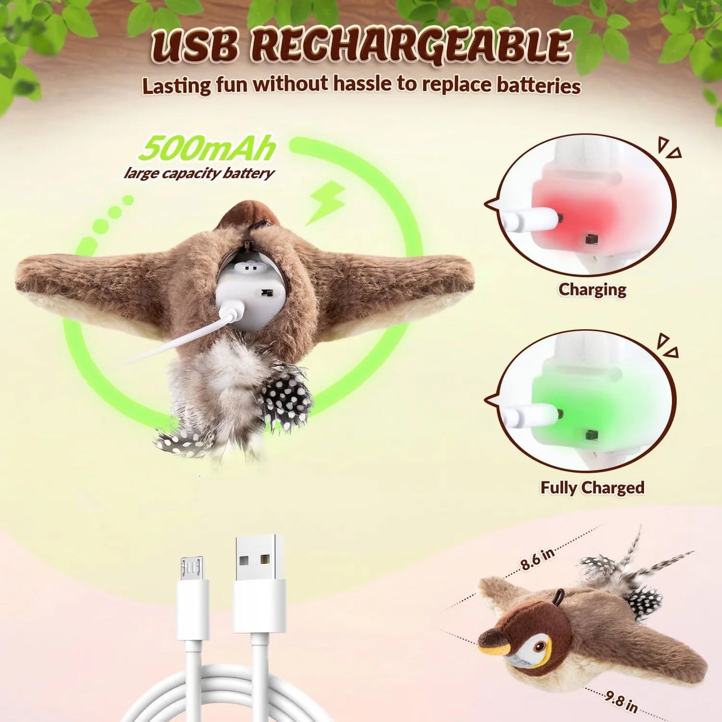 🐾Interactive Chirping Bird Cat Toy